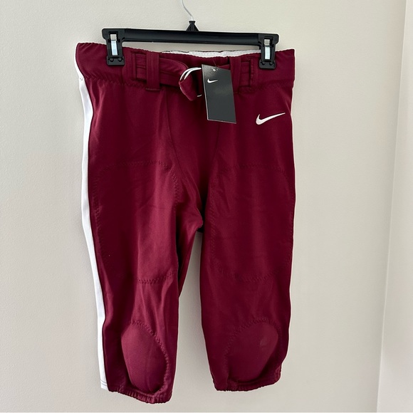 Nike Other - New NIKE Engineered Football Knee Padded Pants w/Belt Red Maroon White Size M